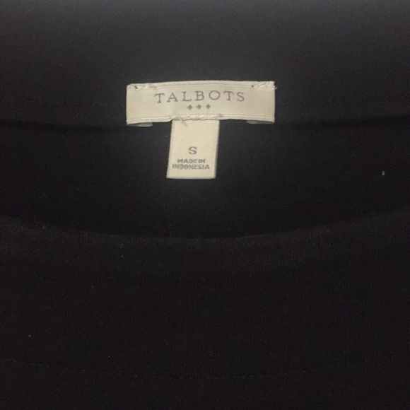 Talbots Eyelet Cuffed Sleeves Black Cotton Dress - Picture 3 of 11